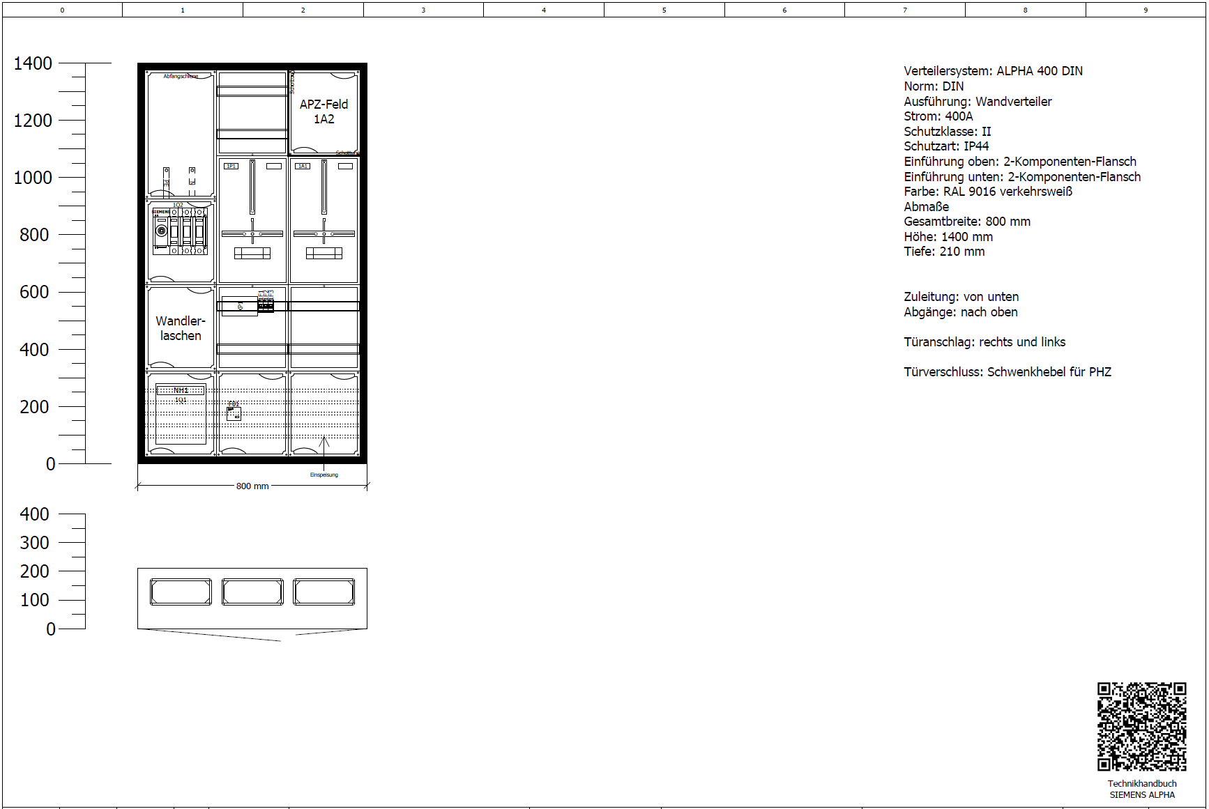 Messwandlerschrank 250 A – Komplettschrank (inkl. APZ-Feld)