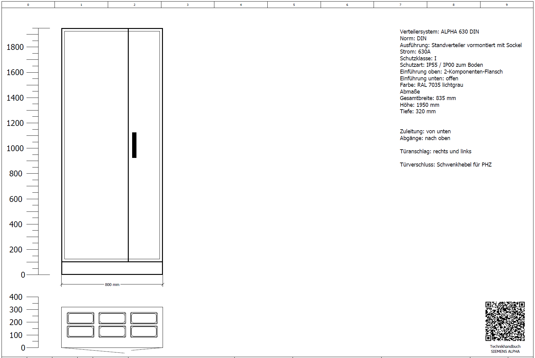 Messwandlerschrank 630 A – Komplettschrank (inkl. APZ-Feld)