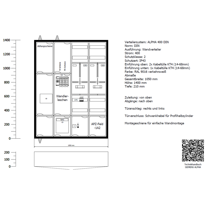 Wandlermessung 250A B4 Wandverteiler